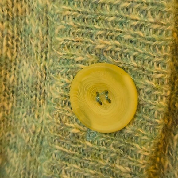 barrie shetland Green Wool/Cotton Blend Cardigan Size M Cozy Core Cabin Chic - Picture 10 of 12